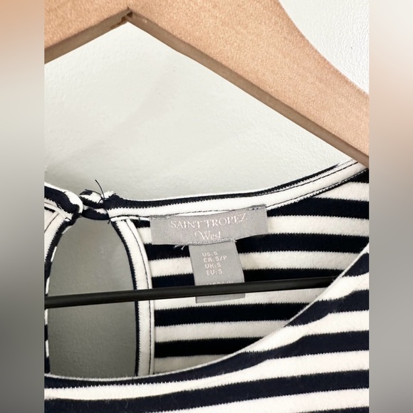 Saint Tropez West Navy & White Stripe Knit Tank Dress Size Small - Picture 4 of 5